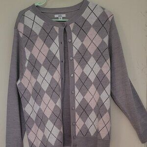 argyle cardigan
